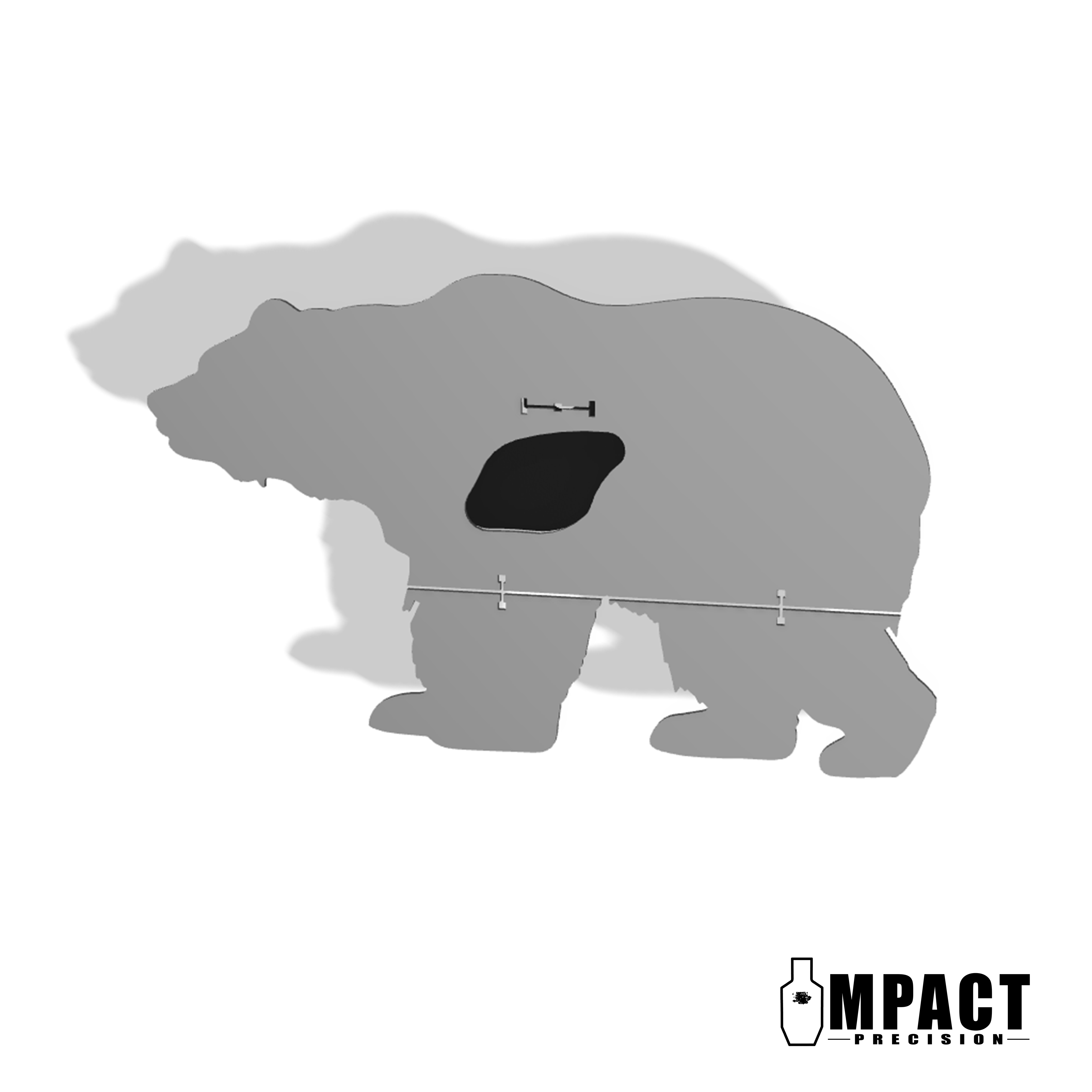 Bear Target Full Size AR500 Black Bear Target – Impact Precision